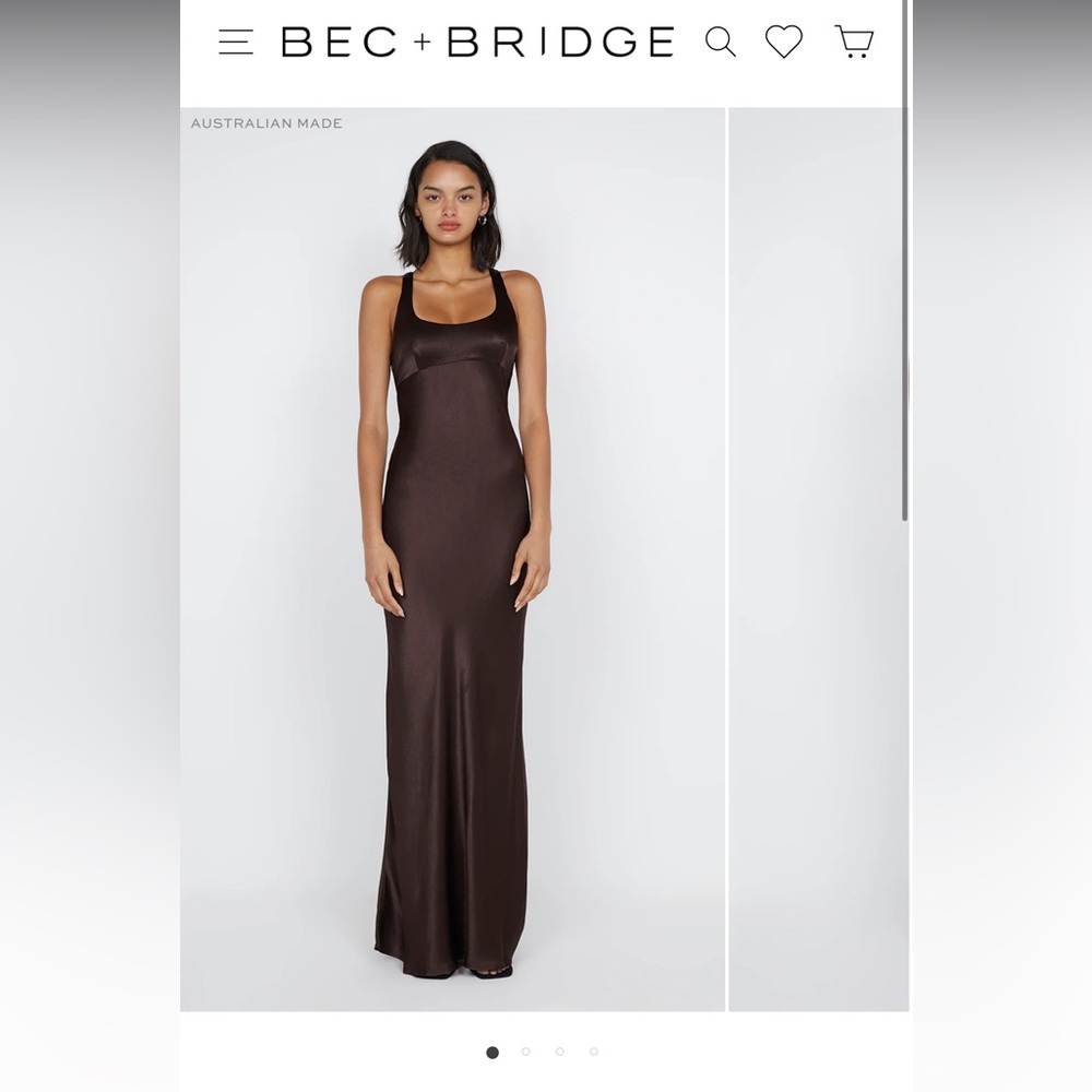 Bec + Bridge Dark Chocolate Crossover Dress